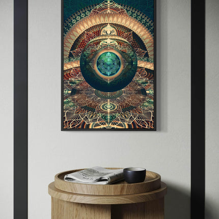 Mystic Mandala Art Print: Sacred Geometry, Boho Decor, Meditaion Artwork