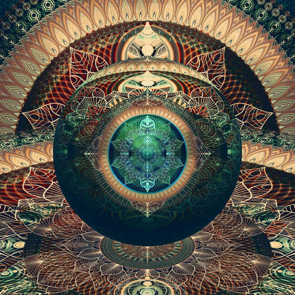 Mystic Mandala Art Print: Sacred Geometry, Boho Decor, Meditaion Artwork