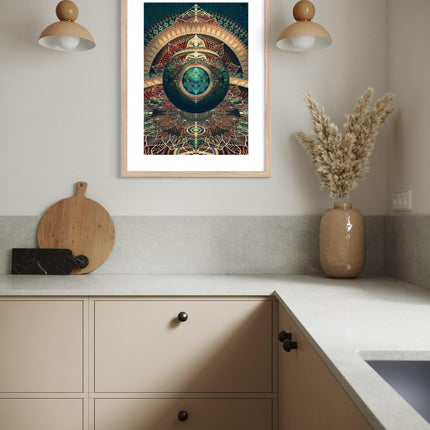Mystic Mandala Art Print: Sacred Geometry, Boho Decor, Meditaion Artwork