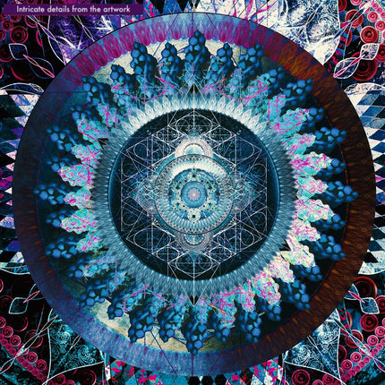 Psychedelic Sacred Geometry Mandala Print, Cosmic Boho Abstract Wall Art