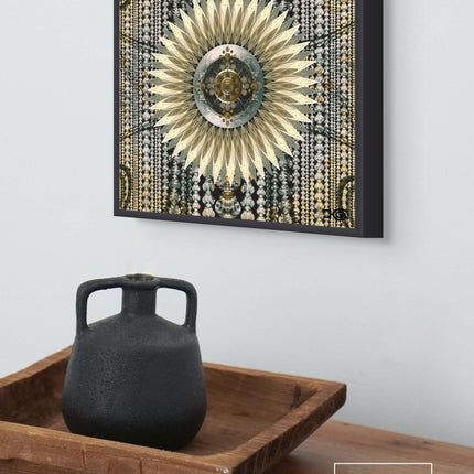 Silver Gold Mandala Print: Sacred Geometry Meditation Decor (Digital Download)