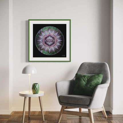 Violet Meadow  Lotus Mandala Wall Art, Sacred Geometry Meditation Print, Spiritual Gift