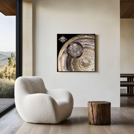 Genesis- Gold & Lavender Mandala Art Print,Sacred Geometry Wall Decor