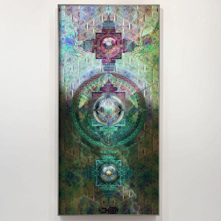 Zen Fusion Mandala Kunstdruck, Heilige Geometrie Wanddeko, Sri Yantra Inspirierte Spirituelle Kunst