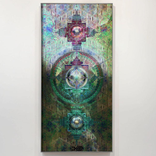 Zen Fusion Mandala Kunstdruck, Heilige Geometrie Wanddeko, Sri Yantra Inspirierte Spirituelle Kunst
