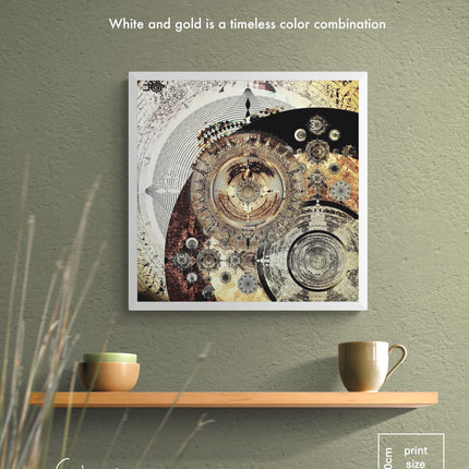 Golden Celestial Mandala Realms  Cosmic Sacred Geometry Wall Art-Boho Sanctuary Decor