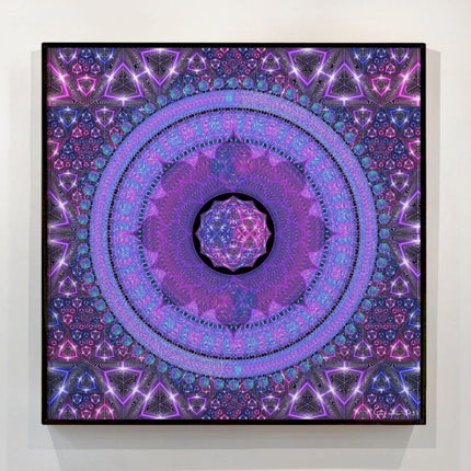 Neopsychedelic Vibrant Abstract Mandala Print, Calming Inspiring Yoga Wall Art, Spiritual Large Living Decor