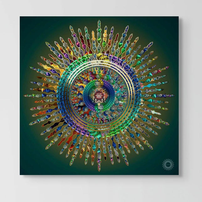 Luminous Rays Mandala Art Print: Sacred Geometry, Psychedelic Meditation Decor