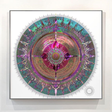 Teal Magenta Lotus Mandala — 40x40cm accent print