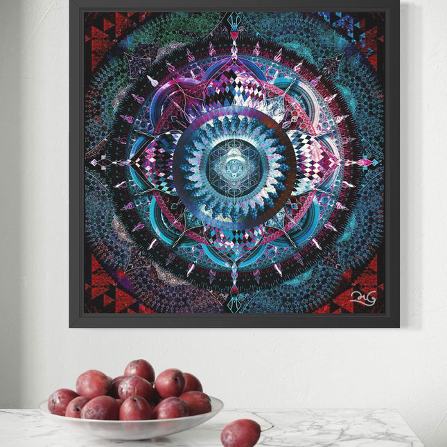 Psychedelic Sacred Geometry Mandala Print, Cosmic Boho Abstract Wall Art