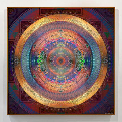 Luminous Mandala Art Print: Psychedelic Geometric Boho Wall Decor Poster
