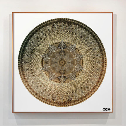 Gold Mandala Meditations-Kunstdruck: Boho-Wandkunst für friedliche Dekoration