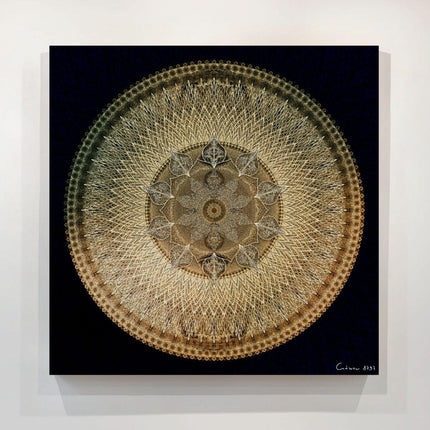Gold Mandala Meditations-Kunstdruck: Boho-Wandkunst für friedliche Dekoration