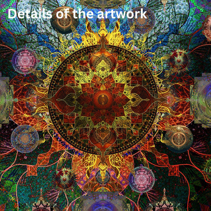 Celestial Solar Mandala Art Print  Sacred Geometry Cosmic Wall Decor (Digital Download)