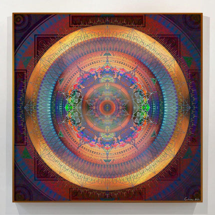 Luminous Mandala Wall Art Print, Psychedelic Sacred Geometric Boho Wall Decor , Living Room, Office or Meditation Room