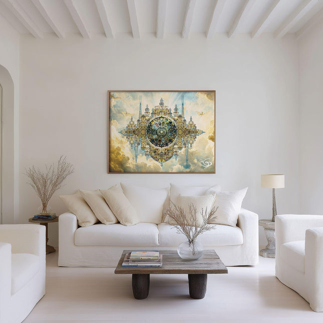 Gloria- Mandala Wall Art,Large Sacred Geometry Spiritual Print, for Hotel Lobby, Office or Meditation Room