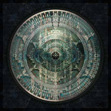Teal Mandala Wall Art, Large Sacred Geometry Spiritual Print, for Hotel Lobby, Office or Meditation Room