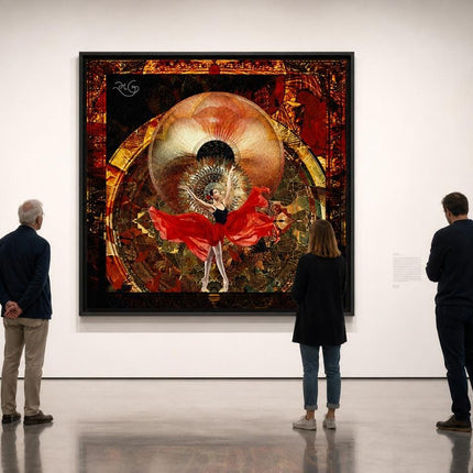 Flame of Eternal Dance, Mandala Wall Art, Large Sacred Geometry Spiritual Print, for Office, Living Room or Meditation Space