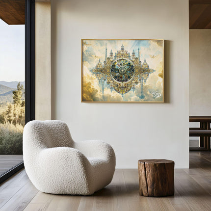 Gloria- Mandala Wall Art,Large Sacred Geometry Spiritual Print, for Hotel Lobby, Office or Meditation Room
