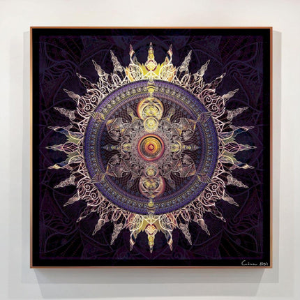 Purple and Gold Mandala Art Print: Sacred Geometry, Spiritual Symbol