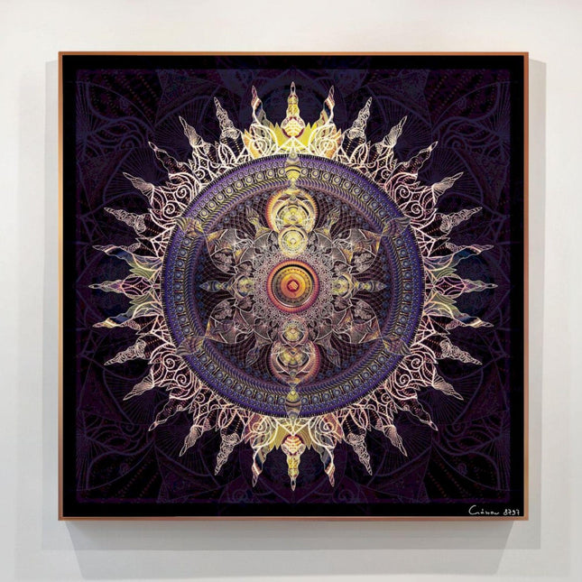 Purple and Gold Mandala Art Print: Sacred Geometry, Spiritual Symbol