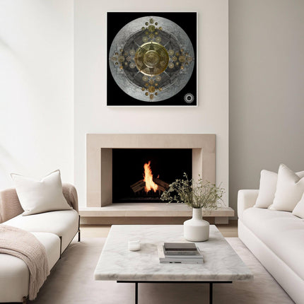 Guardian Radiance  Golden Sanctuary Mandala Wall Art for Deep Calm and Abundance Mandala Art Print |