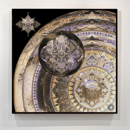 Genesis- Gold & Lavender Mandala Art Print,Sacred Geometry Wall Decor