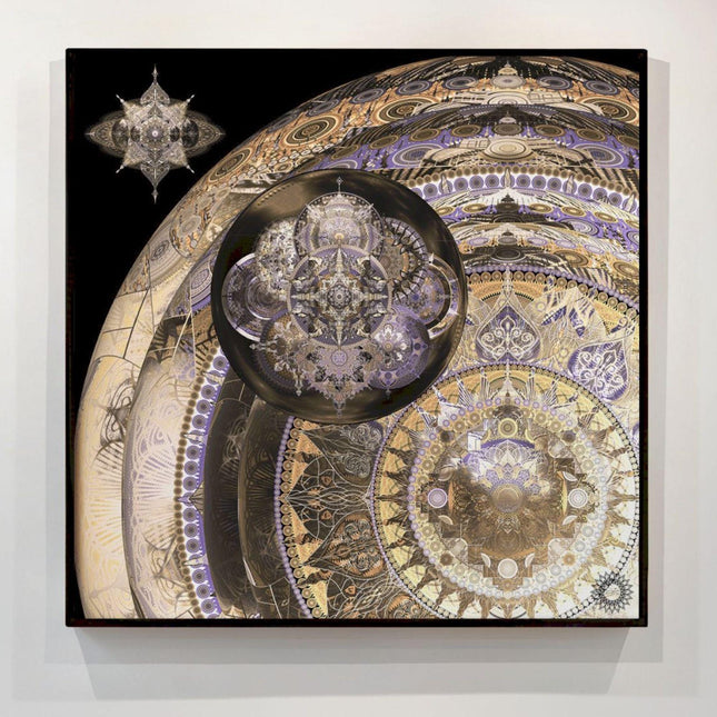 Genesis- Gold & Lavender Mandala Art Print,Sacred Geometry Wall Decor