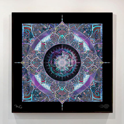 Teal Lilac Mandala Print  Sacred Geometry Boho Wall Art Poster