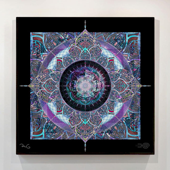 Teal Lilac Mandala Print  Sacred Geometry Boho Wall Art Poster