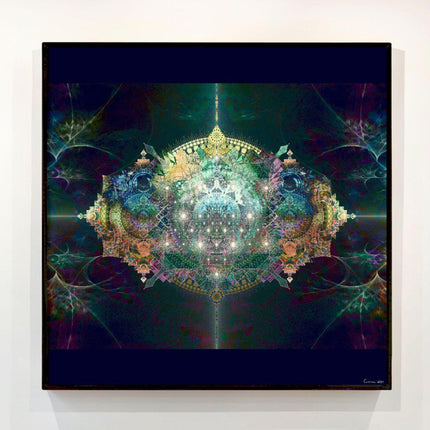 Alameida Luminous Dream Portal  Teal Gold Sacred Mandala Wall Art for Meditation & Spiritual Home Décor