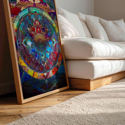 Dream Colourful Mandala Print: Sacred Geometry, Psychedelic Fractal Art