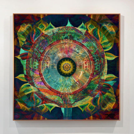 Rainbow Floral Mandala Print, Sacred Geometry Art, Meditation Decor