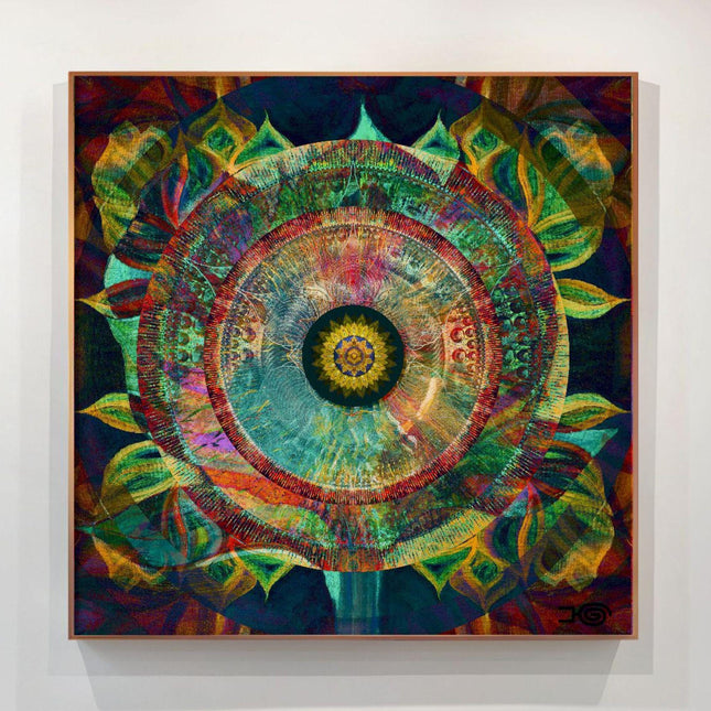 Rainbow Floral Mandala Print, Sacred Geometry Art, Meditation Decor
