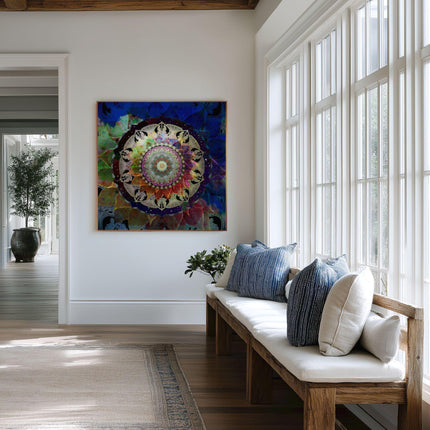 Floral Mandala Art Print | Sacred Geometry, Spiritual Decor
