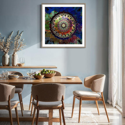 Floral Mandala Art Print | Sacred Geometry, Spiritual Decor, for Yoga Studio, Office or Living Room