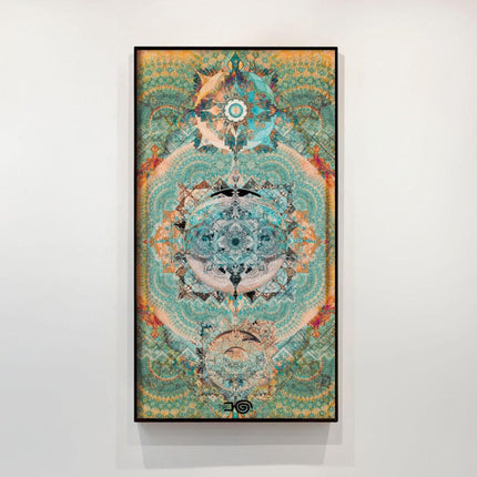 Turquoise Sun Mandala — panoramic statement print