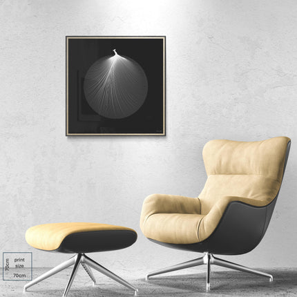 White Peacock Mandala Wall Art, Large Sacred Geometry Minimalist Print, for Yoga Studio, Office or Living Room