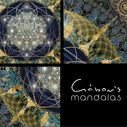 Blue Gold Mandala Wall Art, Large Sacred Geometry Spiritual Print, for Hotel Lobby, Office or Meditation Room,Celestial Harmony