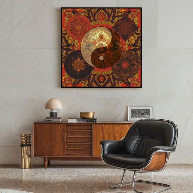 Yin Yang Mandala Wall Art | Sacred Geometry Print
