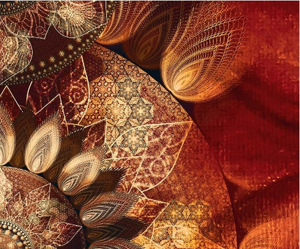 Luminous Bloom - Metallic Sacred Mandala Print, Spiritua Yoga Wall Art, Meditation Living Room Decor